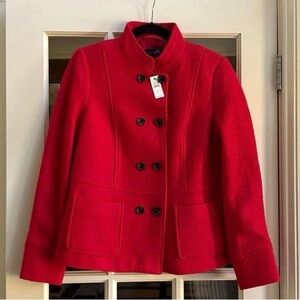 Talbots Red Pea Coat NWT